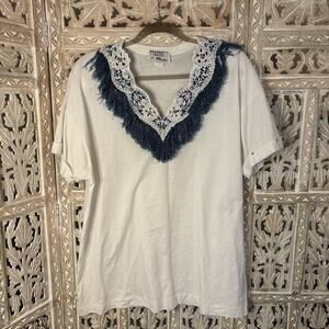 VINTAGE Rare Experience T-SHIRT WESTERN COWGIRL Stud Fringe 90s Size Large USA